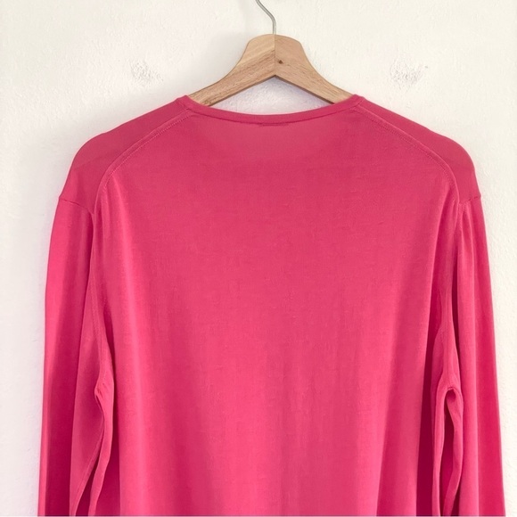 Malo Lightweight Cotton Crewneck Long Sleeve Knit Pullover Pink IT 52 US Medium - Picture 5 of 13